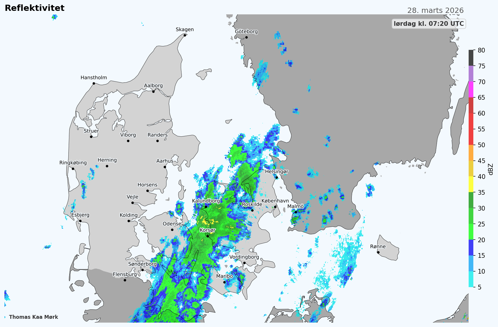 Animeret nedbørsradar